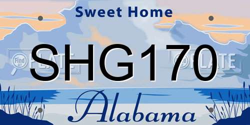 SHG170 Alabama License Plate