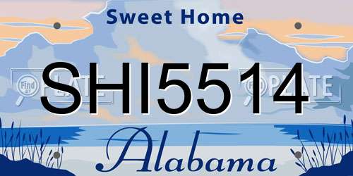 SHI5514 Alabama License Plate