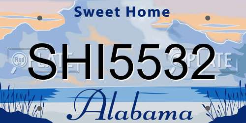 SHI5532 Alabama License Plate
