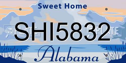 SHI5832 Alabama License Plate