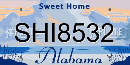 SHI8532 Alabama License Plate