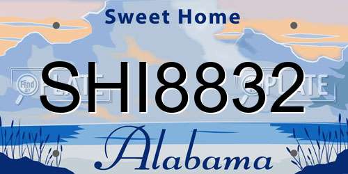 SHI8832 Alabama License Plate