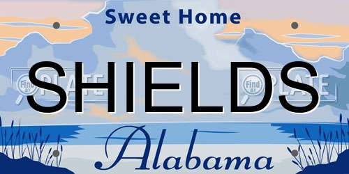 SHIELDS Alabama License Plate