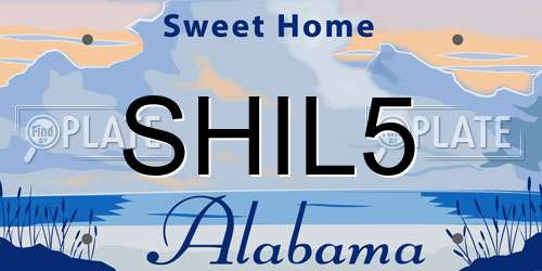 SHIL5 Alabama License Plate