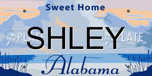 SHLEY Alabama License Plate