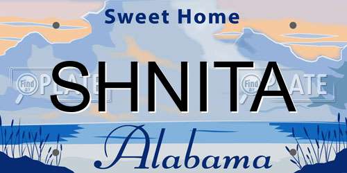 SHNITA Alabama License Plate