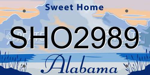 SHO2989 Alabama License Plate