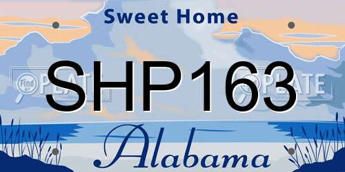 SHP163 Alabama License Plate