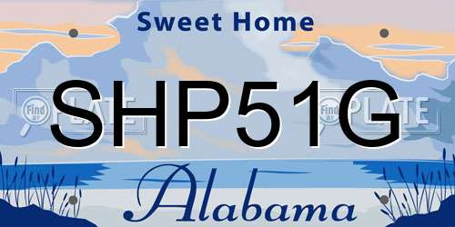 SHP51G Alabama License Plate