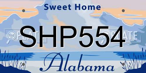 SHP554 Alabama License Plate