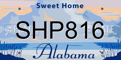 SHP816 Alabama License Plate