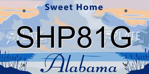 SHP81G Alabama License Plate
