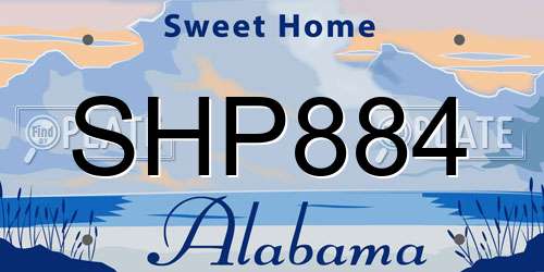 SHP884 Alabama License Plate