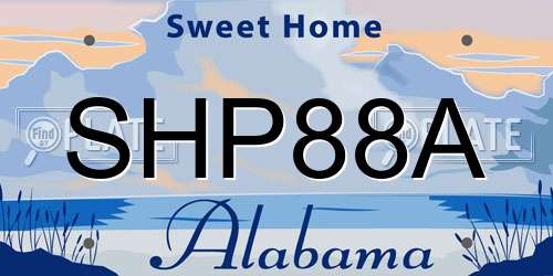 SHP88A Alabama License Plate