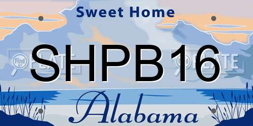 SHPB16 Alabama License Plate