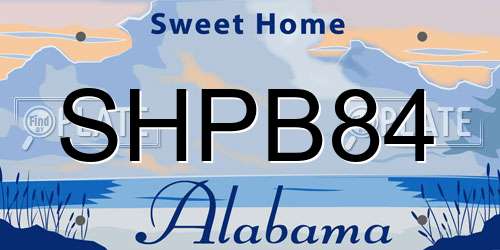 SHPB84 Alabama License Plate