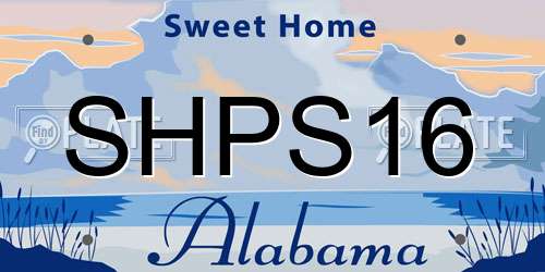 SHPS16 Alabama License Plate