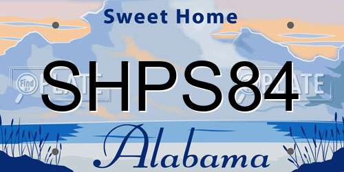 SHPS84 Alabama License Plate