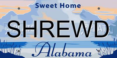 SHREWD Alabama License Plate