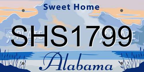 SHS1799 Alabama License Plate