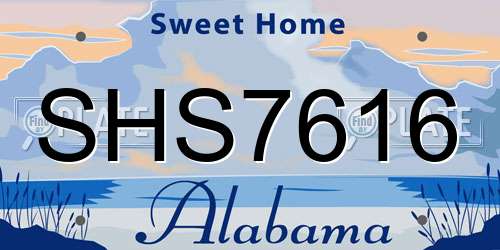SHS7616 Alabama License Plate