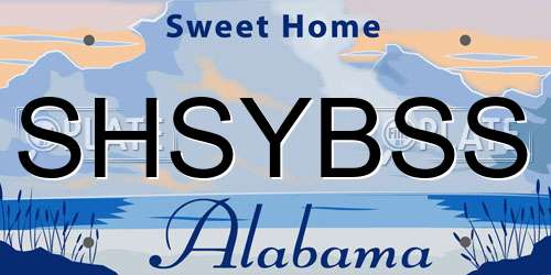 SHSYBSS Alabama License Plate
