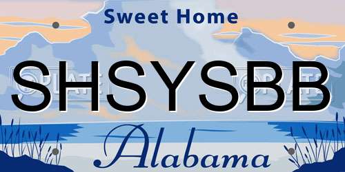 SHSYSBB Alabama License Plate