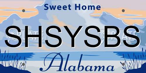 SHSYSBS Alabama License Plate