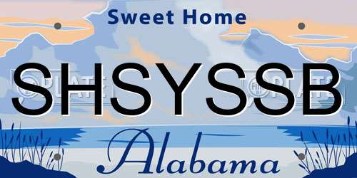 SHSYSSB Alabama License Plate