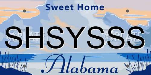 SHSYSSS Alabama License Plate