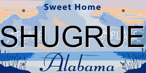 SHUGRUE Alabama License Plate