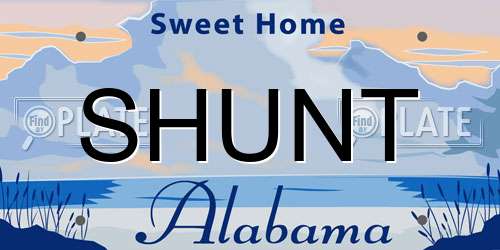 SHUNT Alabama License Plate
