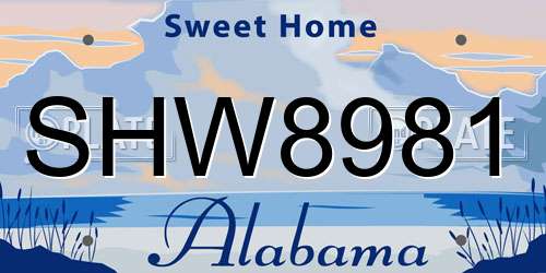 SHW8981 Alabama License Plate