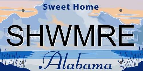 SHWMRE Alabama License Plate