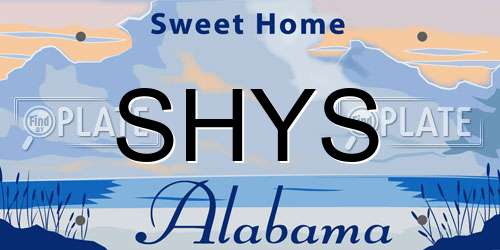 SHYS Alabama License Plate