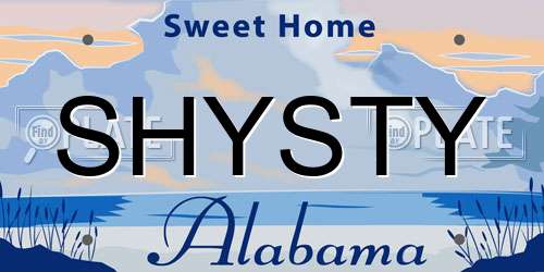 SHYSTY Alabama License Plate