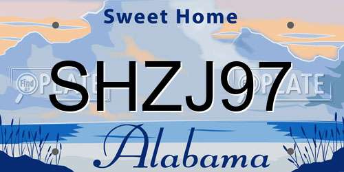 SHZJ97 Alabama License Plate