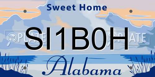 SI1B0H Alabama License Plate