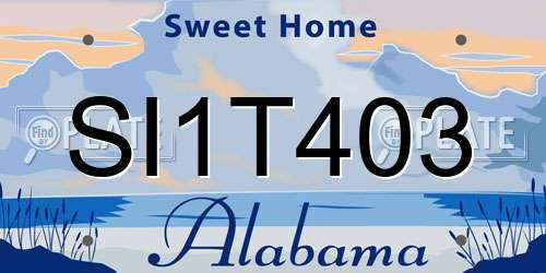 SI1T403 Alabama License Plate