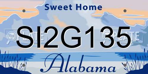 SI2G135 Alabama License Plate