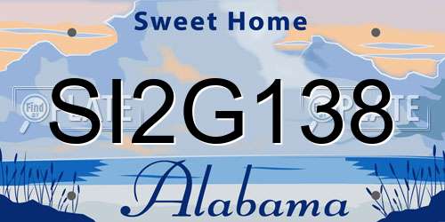 SI2G138 Alabama License Plate