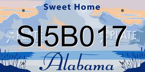 SI5B017 Alabama License Plate