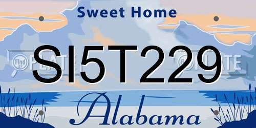 SI5T229 Alabama License Plate