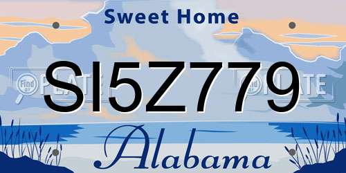 SI5Z779 Alabama License Plate