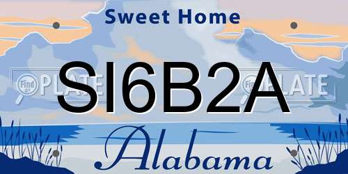 SI6B2A Alabama License Plate