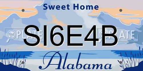 SI6E4B Alabama License Plate