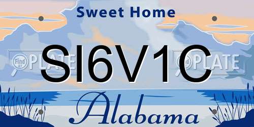 SI6V1C Alabama License Plate