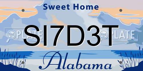 SI7D3T Alabama License Plate