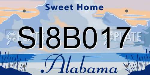 SI8B017 Alabama License Plate