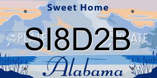 SI8D2B Alabama License Plate